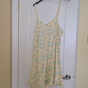 Yellow Pineapple And Palm Tree Patterned Women's Nightgown 3x Carisma